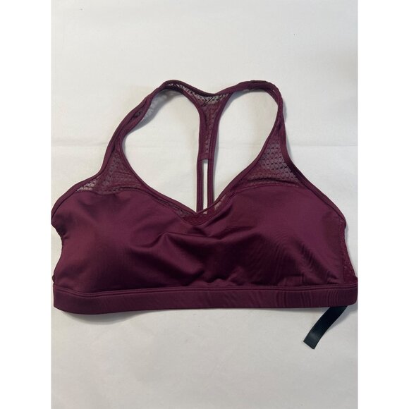 Victoria Sport Burgundy Racerback Sports Bra With Mesh Inserts & Removable Pads - Picture 6 of 6